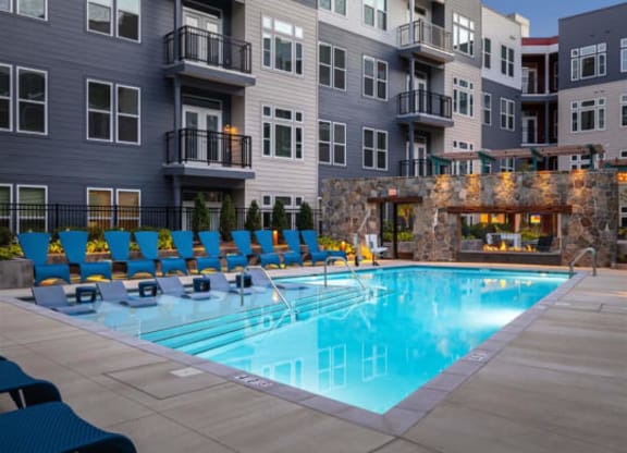 Swimming Pool with Lounge Seating at Cameron Square, Alexandria