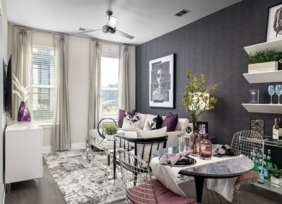 Decorated Living Room at Cameron Square, Alexandria, Virginia
