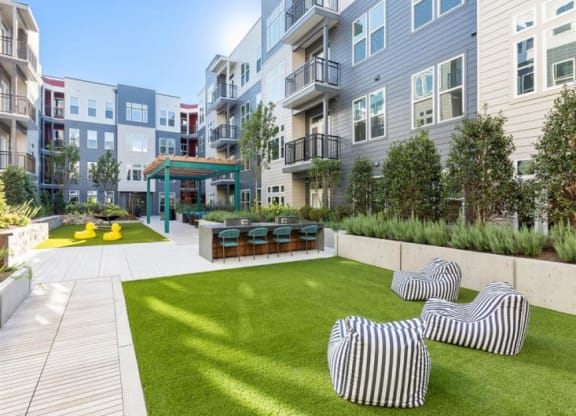 Green Lawn With Comfortable Seating at Cameron Square, Virginia, 22304
