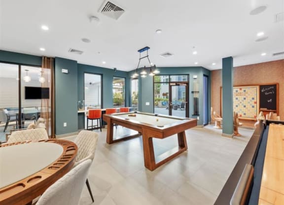 Game Room With Billiards at Cameron Square, Alexandria, Virginia