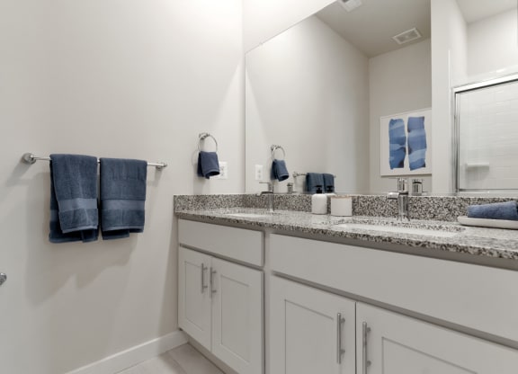 Double sinks with ample counter space at Brandywine Crossing, Brandywine, MD 20613