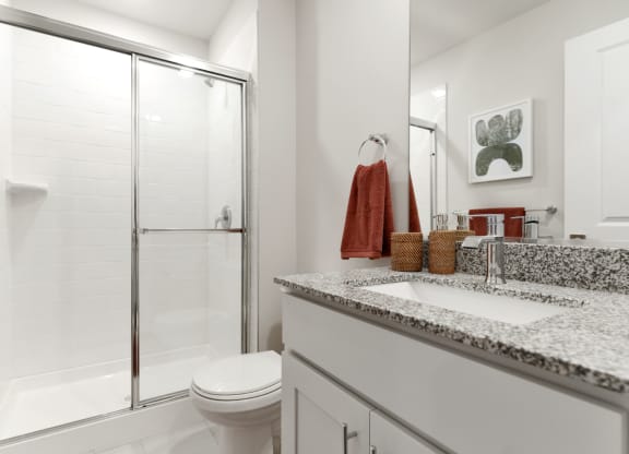 Bathroom with walk-in shower at Brandywine Crossing, Brandywine, MD 20613