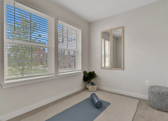 Bedroom with yoga equipment at Brandywine Crossing, Brandywine, MD 20613