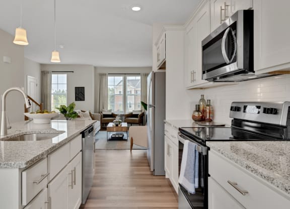 Kitchen looking into living room at Brandywine Crossing, Brandywine, MD 20613