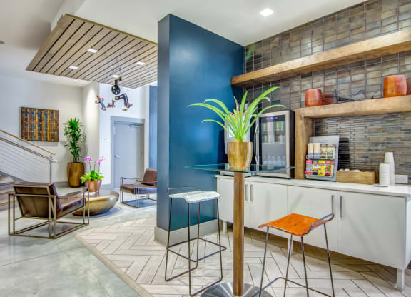the lobby at the bradley braddock road station apartments