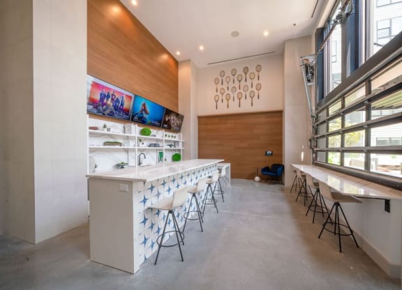 Bar area with Tvs.