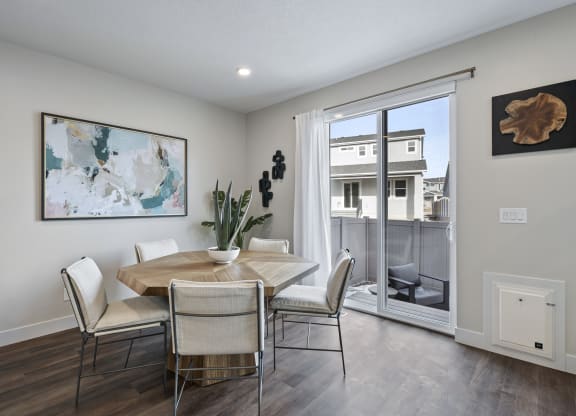 Dining room area furnished