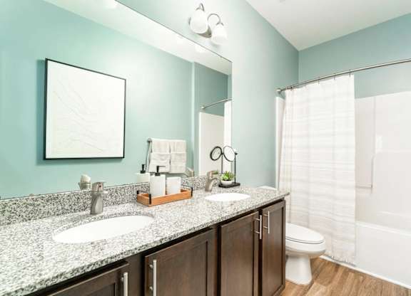 Bathroom with Mirror at Concord Ridge Apartments, Concord, NC, 28027