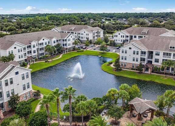 fountain in a pond at Terraces at Town Center, Florida