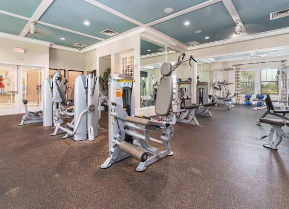 a gym with weights and cardio at Terraces at Town Center, Jacksonville, 32256