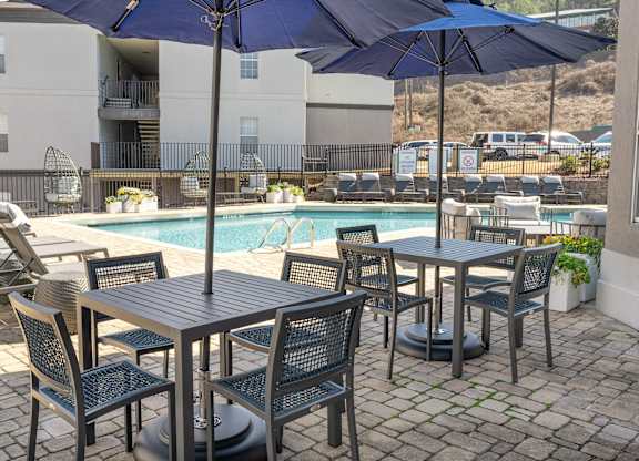 Poolside Lounge Chairs at WildForest Apartments, Alabama, 35209