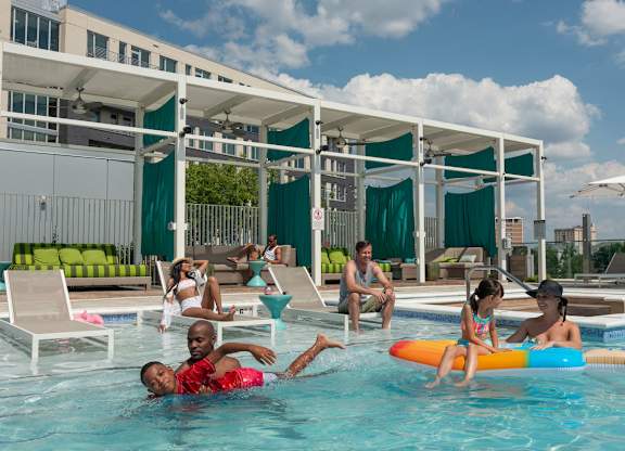 Swimming Pool with Lounge Chairs at The Pearl, Maryland, 20910