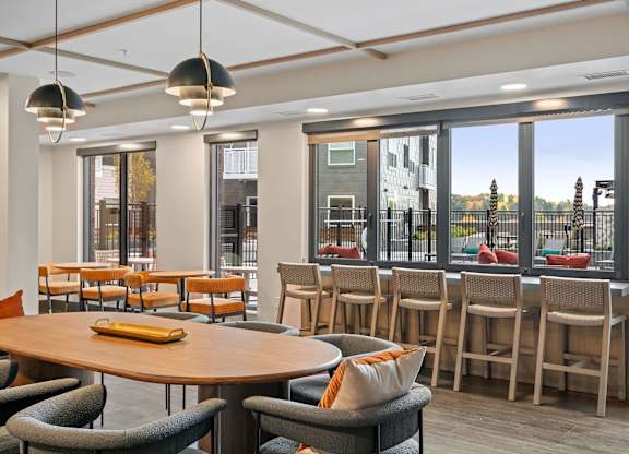 Clubhouse Dining Views at The Hallon Apartments,  Hopkins, MN, 55343