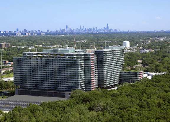 Apartment Building Exterior at Optima Old Orchard Woods, Skokie, IL, 60077