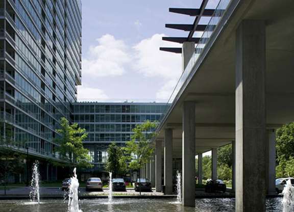 Pond Views With Fountains at Optima Old Orchard Woods, Illinois, 60077