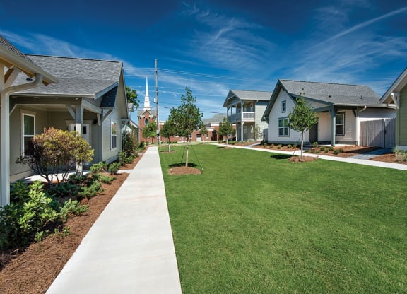 courtyard between homes