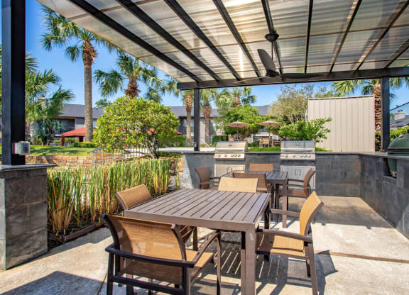 Outdoor Grill Station at 2400 Briarwest Apartments, Houston, TX