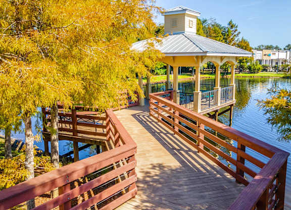 Gazebo overlooking lake