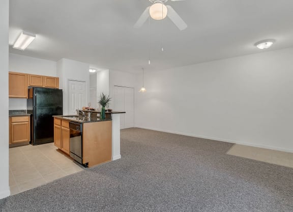 Senior Cottage - Kitchen, Dining Room, and Living Room