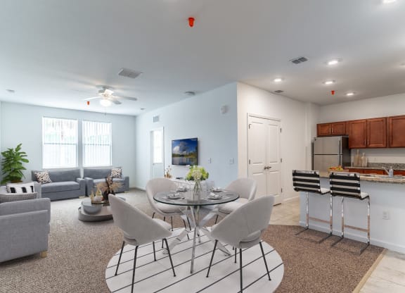 Kitchen, Dining. and Living Room