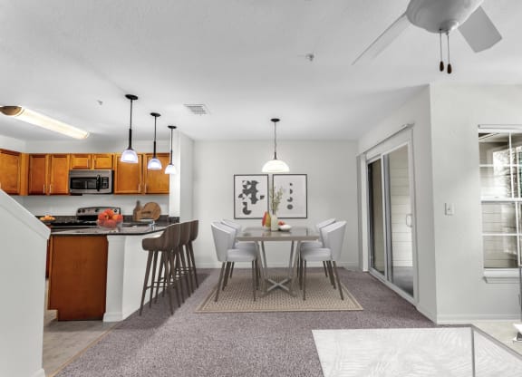 Kitchen, Dining, Living Room