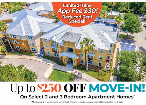 Up to $250 Off Move-In Costs on Select 2 and 3 Bedroom Apartment Homes* Ask About our Look and Lease Special!