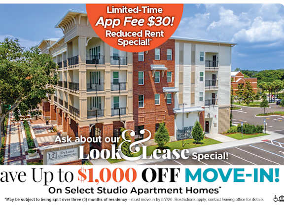 Save Up to $1,000 Off Move-In Costs on Select Studio Apartment Homes* Ask about our look and lease special!