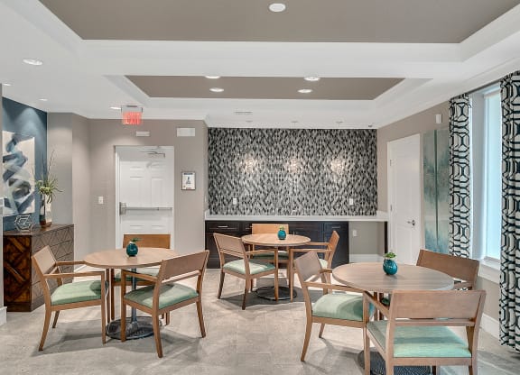 clubhouse area with tables and chairs