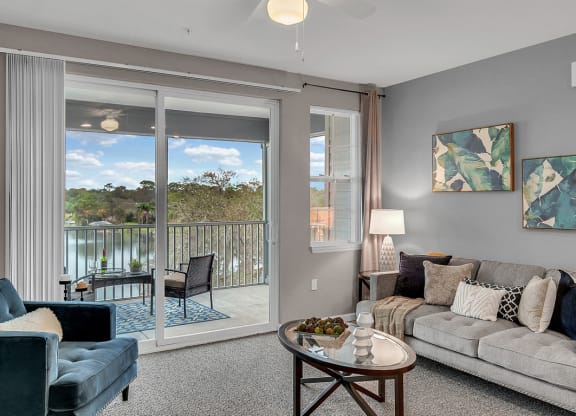 Lake view single suite living room