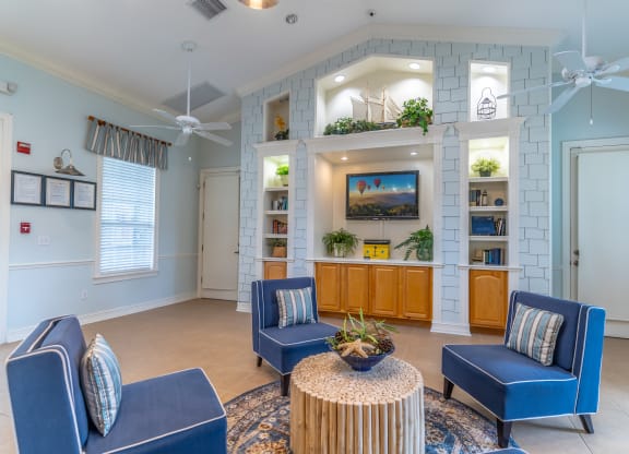 clubhouse area with couches and tv