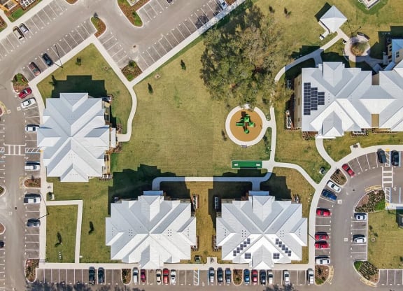 an overhead view of the community