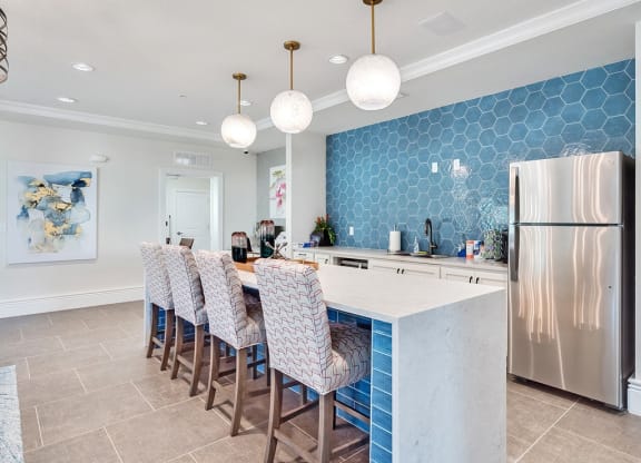 clubhouse kitchen area with island