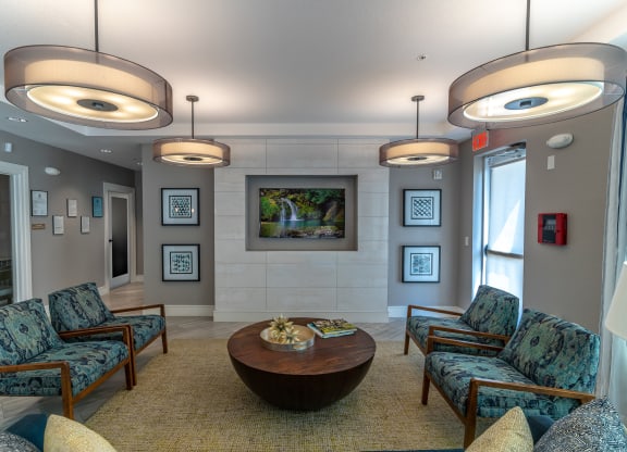 clubhouse area with couches and tv