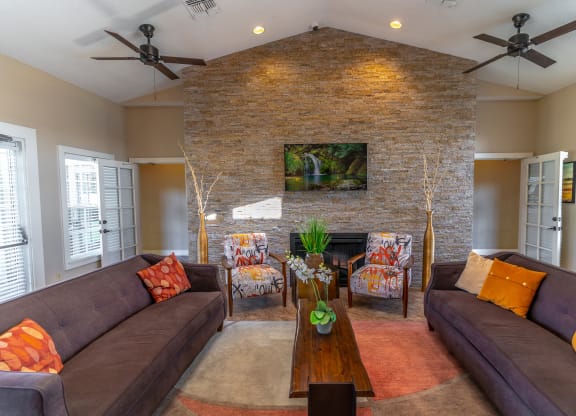 clubhouse area with couches and tv