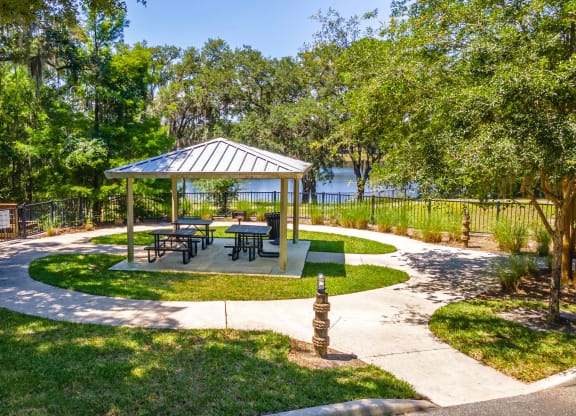 the gazebo at the whispering winds apartments in pearland, tx