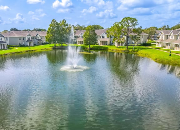 Tranquil Pond and Fountain