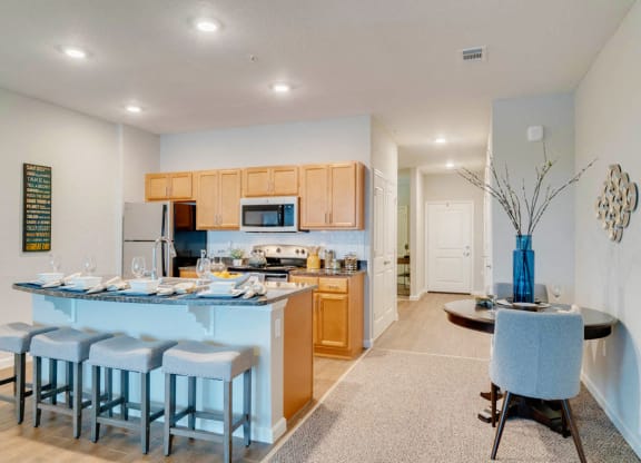 Lake view single suite kitchen