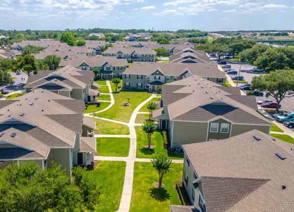 aerial view of apartment complex