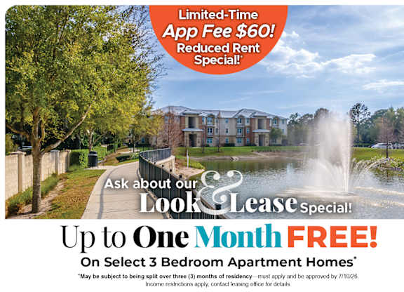 A promotional image for a limited-time app fee reduction and free look lease special.