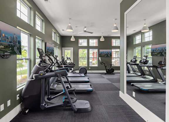 Gym with Cardio Machines at Giddy Hall Apartments, North Carolina, 28273