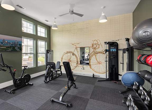 Equipped Gym at Giddy Hall Apartments, North Carolina