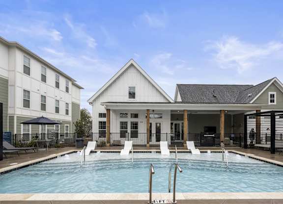 Swimming pool view at Giddy Hall Apartments, North Carolina, 28273