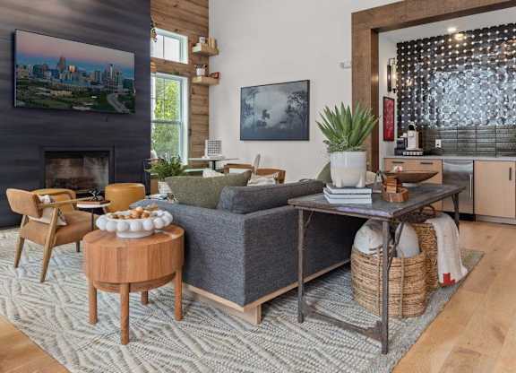 Bright Living Area at Giddy Hall Apartments, Charlotte