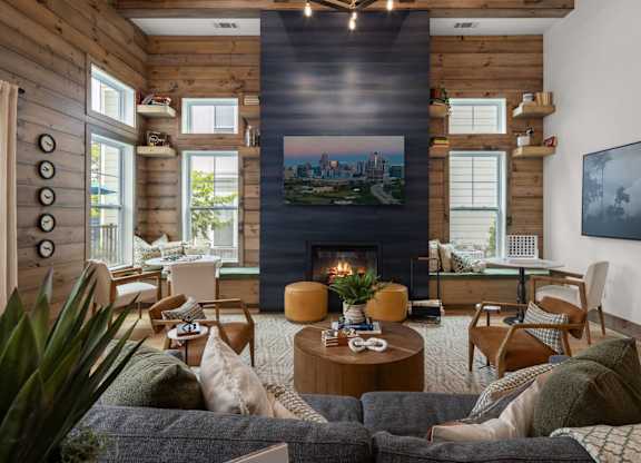 Modern Living Room at Giddy Hall Apartments, Charlotte, NC