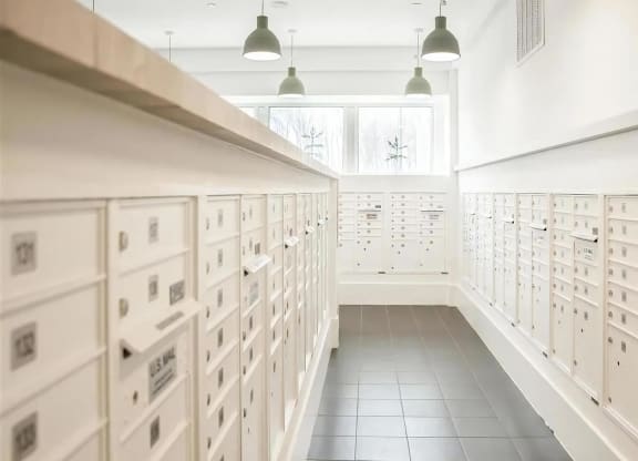 Secure On-Site Resident Mailroom with Individual Locked Mailboxes