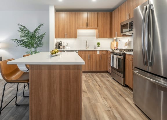 Fully Equipped Kitchen with Stainless Steel Appliances Dishwasher and Garbage Disposal