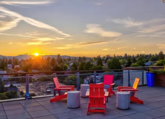 Ballard Lofts Outdoors Open Air Party Patio with Expansive Seating and a View