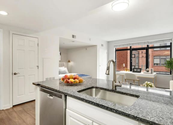 Breakfast Bar with Storage and Self Closing Drawers