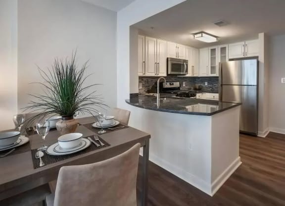 Open Concept Plan with Kitchen and Dining Areas