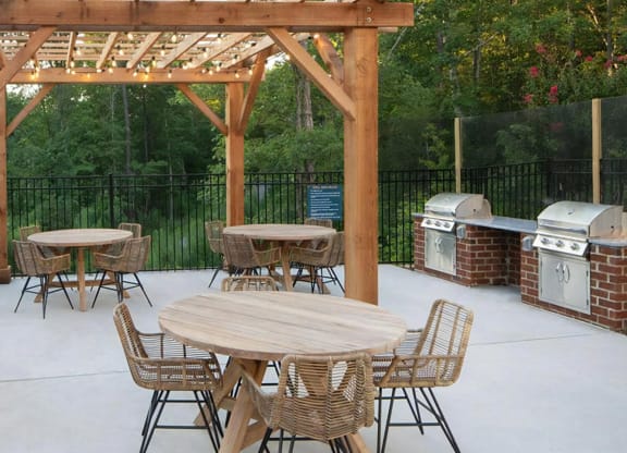 Poolside Dining with Seating and Grills